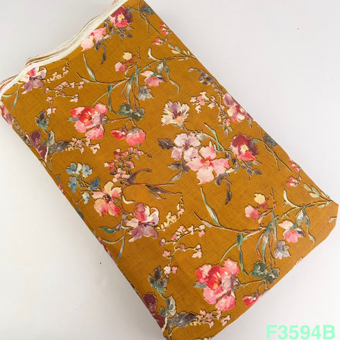 Printed Linen Cotton Fabric-F3594