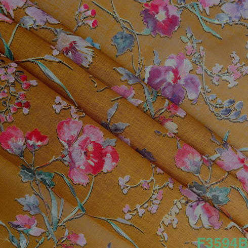 Printed Linen Cotton Fabric-F3594
