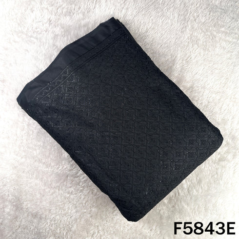 Thread Sequins Embroidered Satin Silk Fabric - F5843