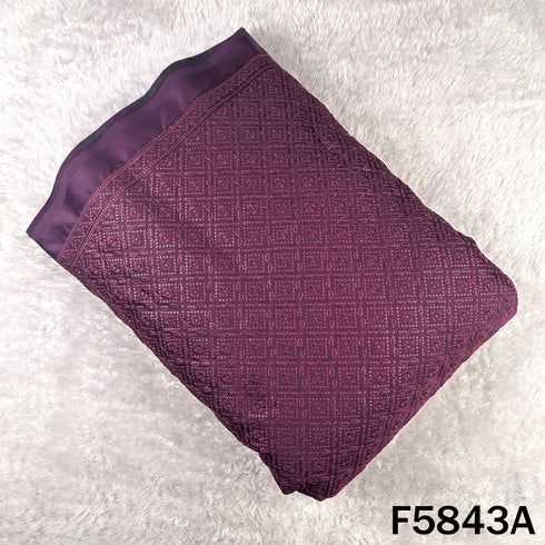 Thread Sequins Embroidered Satin Silk Fabric - F5843