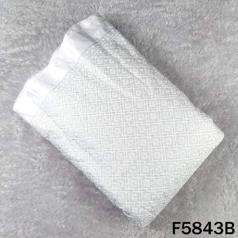 Thread Sequins Embroidered Satin Silk Fabric - F5843