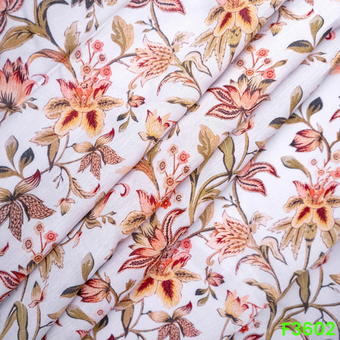 Digital Printed Linen Cotton Fabric-F3602