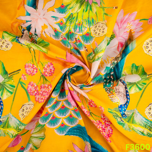 Digital Print Linen Cotton Fabric-F3600