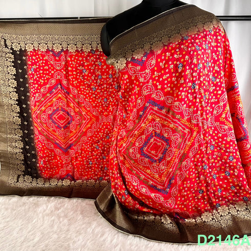Bandhani Print Dola Silk Dupatta-D2146