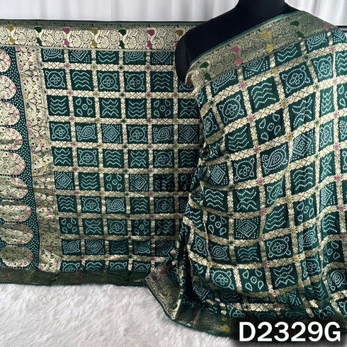 Zari Work Bandhani Print Dola Silk Dupatta - D2329