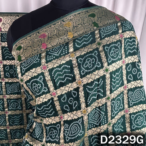 Zari Work Bandhani Print Dola Silk Dupatta - D2329