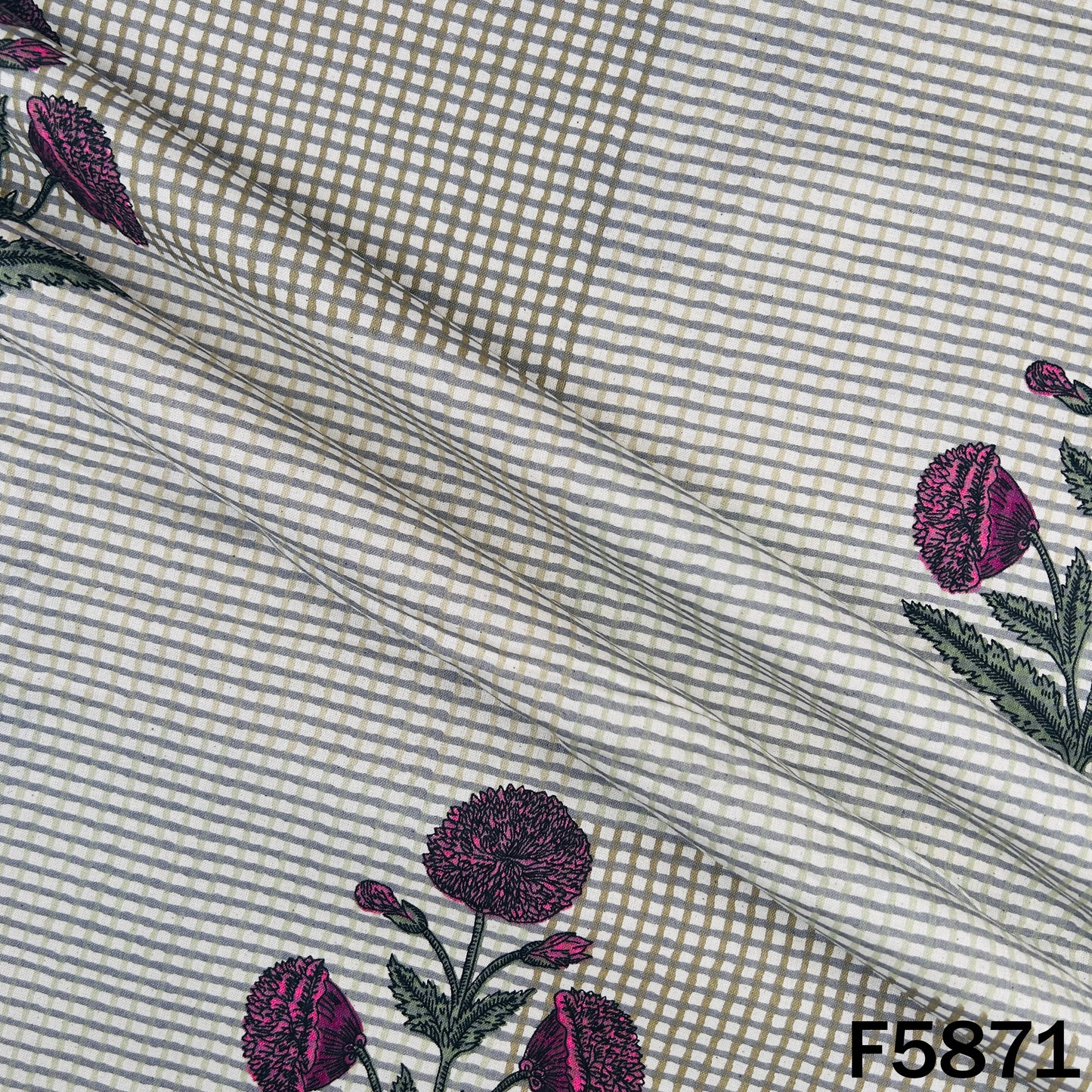 Block Print Cambric Cotton Fabric - F5871