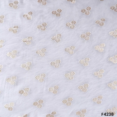 Dyeable Zari Work Georgette Fabric - F4238