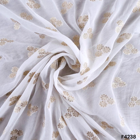 Dyeable Zari Work Georgette Fabric - F4238