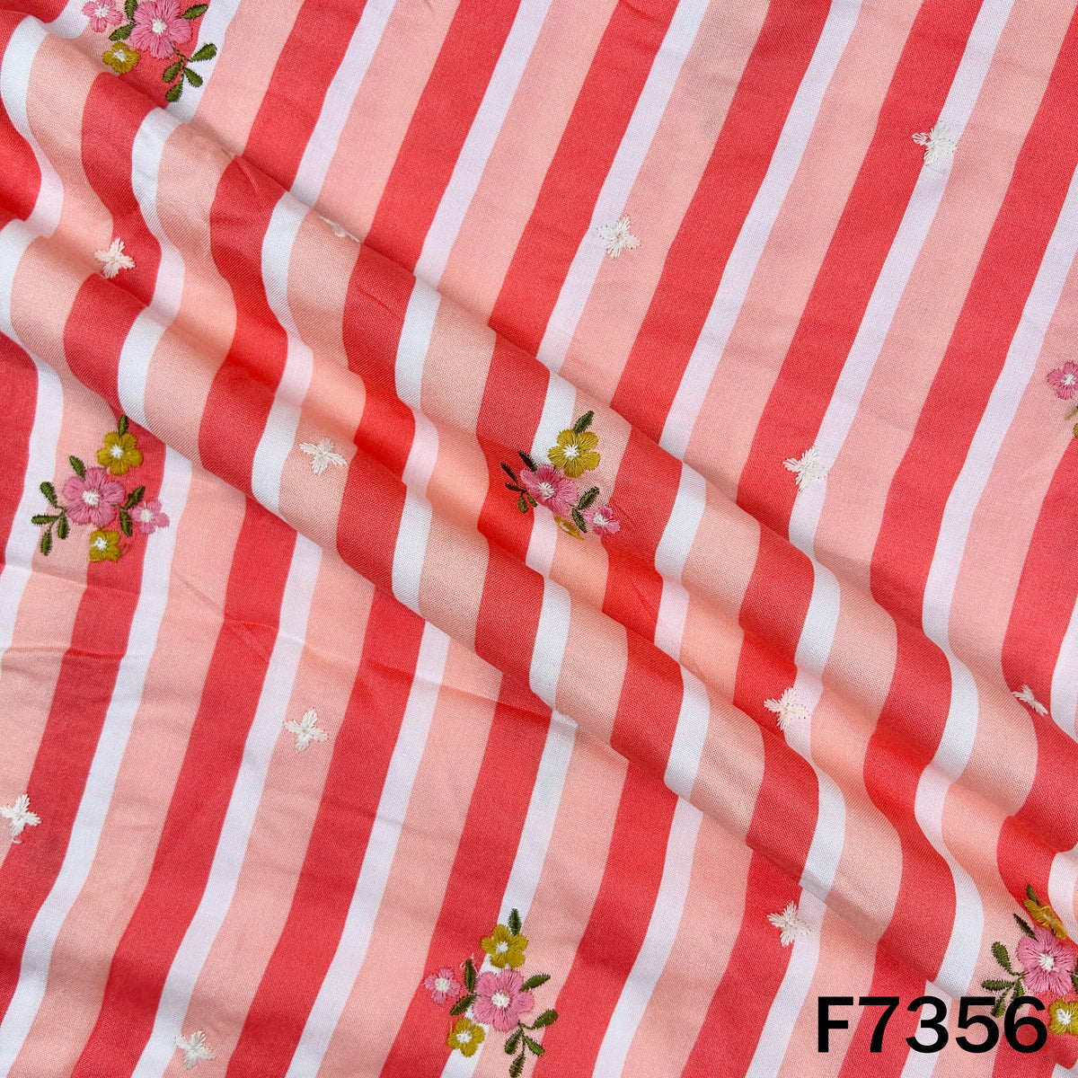 Stripes Thread Work Rayon Fabric - F7356