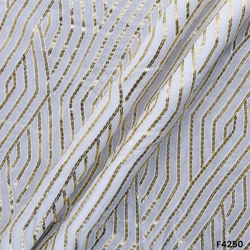 Dyeable Gota Patti Georgette Fabric- F4250