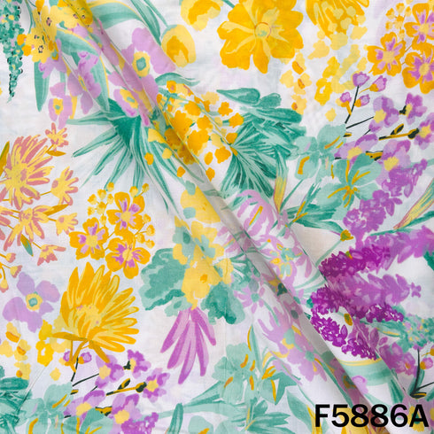 Flower Print Modal Cotton Fabric - F5886