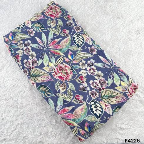 Floral Printed Viscose Crepe Fabric- F4226