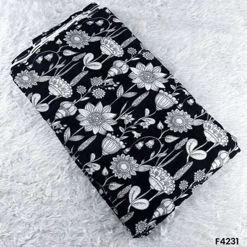Floral Printed Mul cotton Fabric - F4231