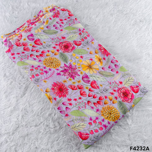 Floral Printed Viscose Crepe Fabric- F4232