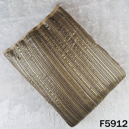 Thread Sequins Embroidered Georgette Fabric - F5912