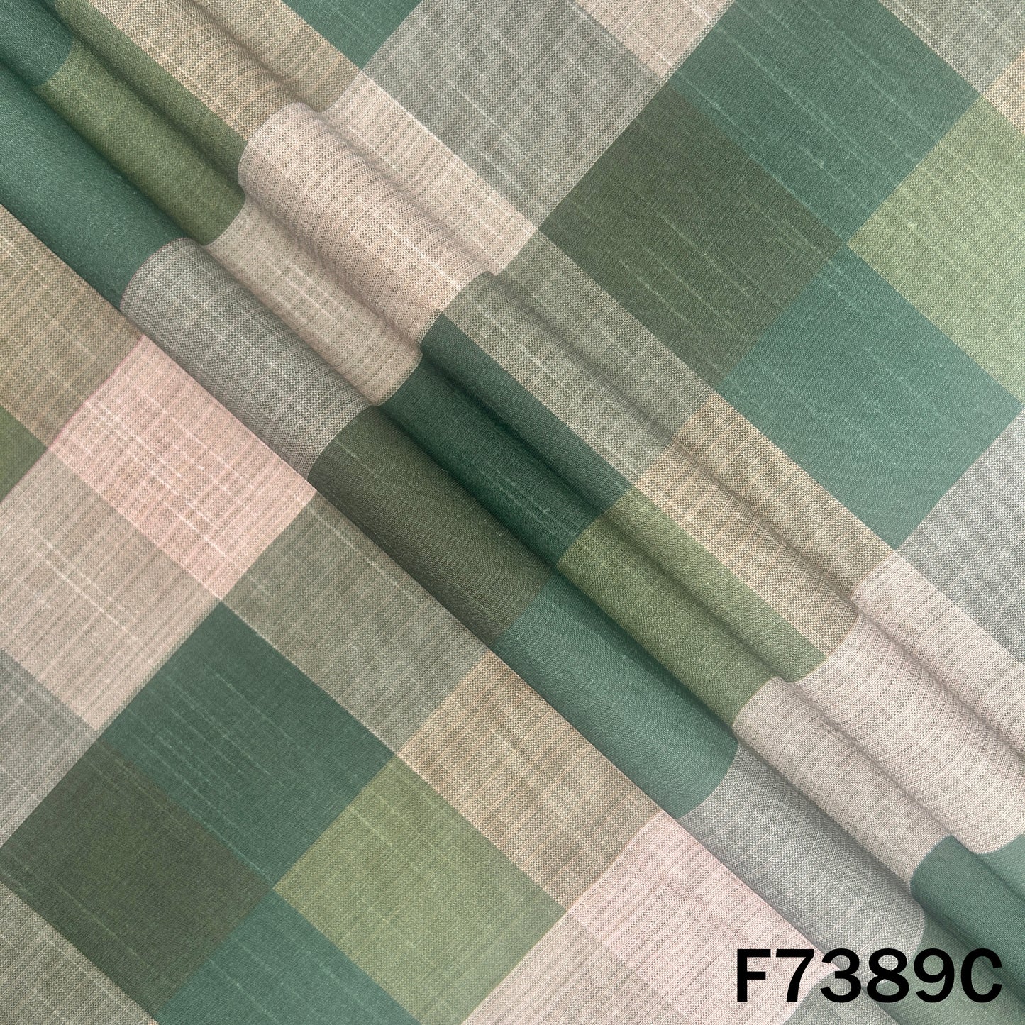 Multicolour Check Print Raw Silk Fabric - F7389