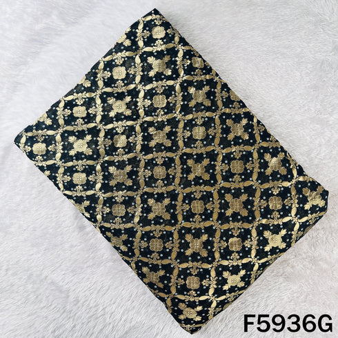 Zari Work Bandhani Print Georgette Fabric - F5936