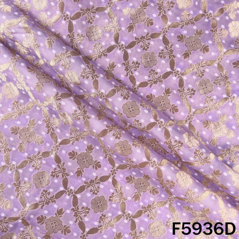 Zari Work Bandhani Print Georgette Fabric - F5936