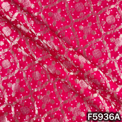 Zari Work Bandhani Print Georgette Fabric - F5936