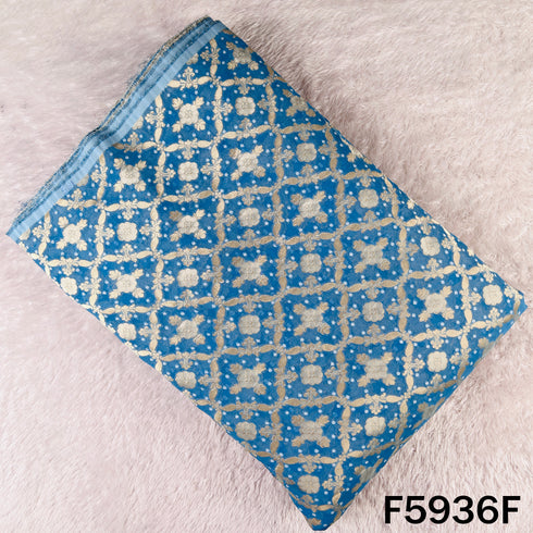 Zari Work Bandhani Print Georgette Fabric - F5936