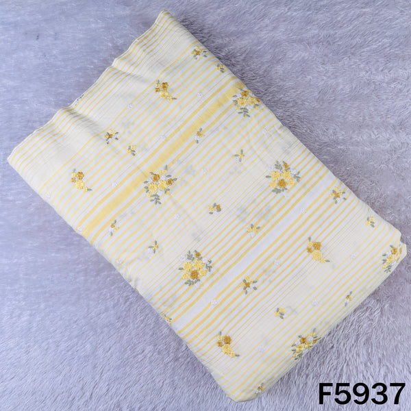 Thread Embroidered Cotton Fabric - F5937