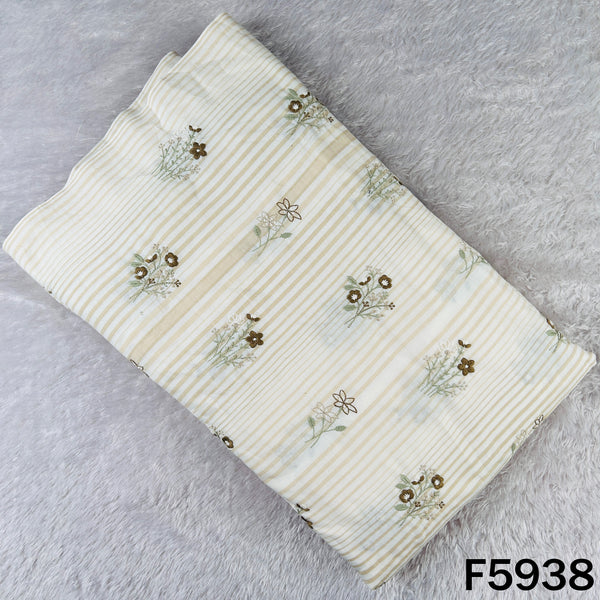 Thread Embroidered Cotton Fabric - F5938