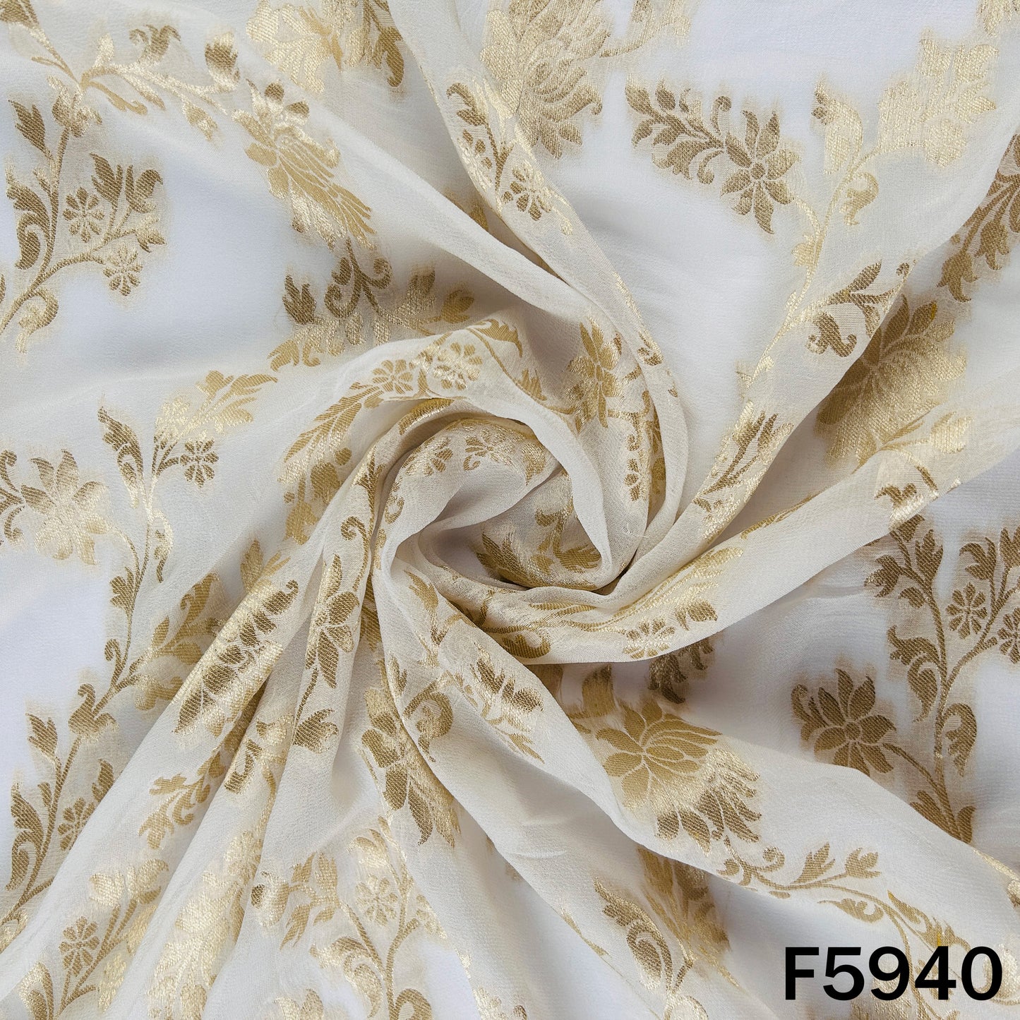 Dyeable Zari Work Georgette Fabric - F5940