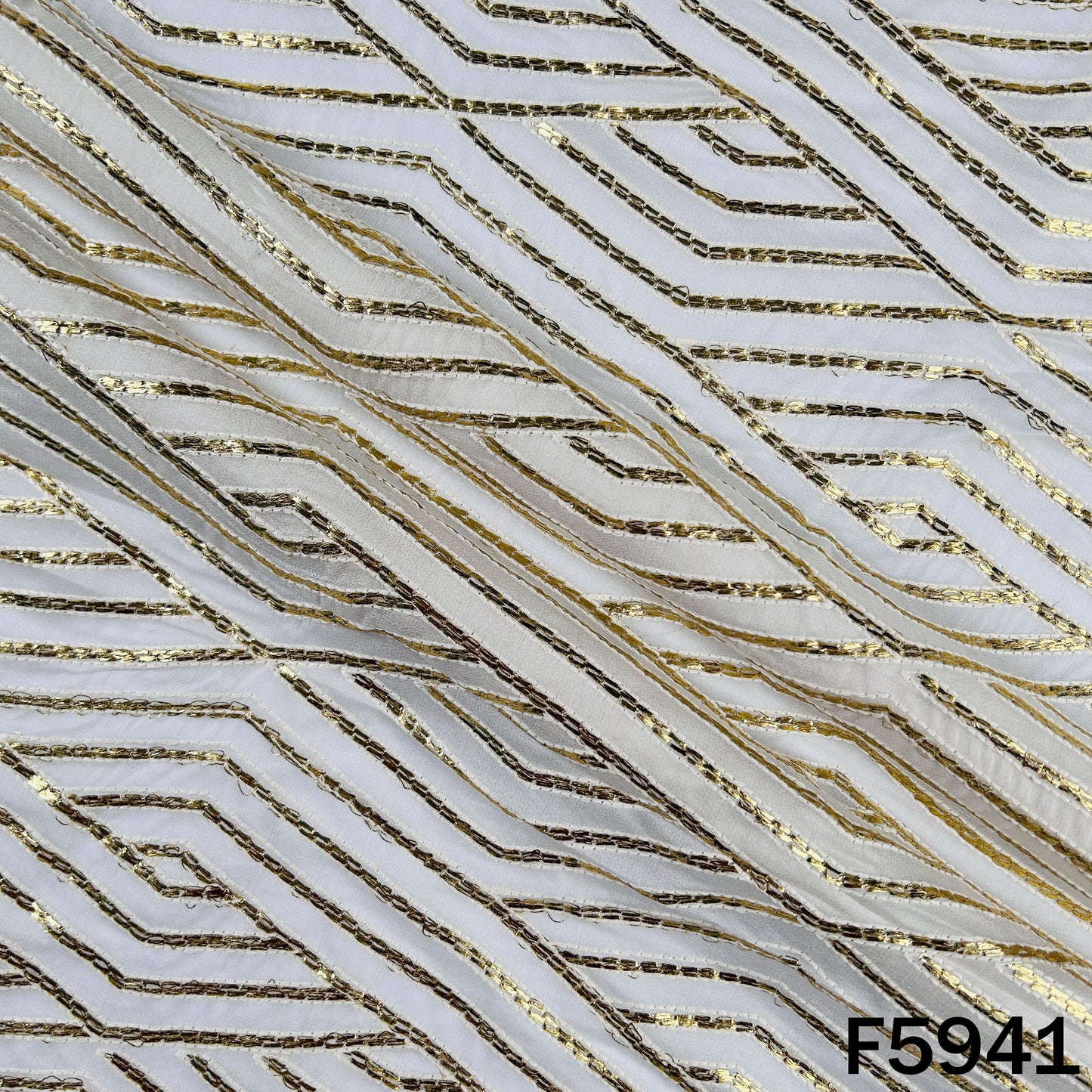 Dyeable Zari Thread Work Georgette Fabric - F5941