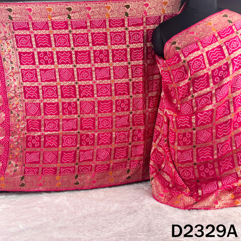 Zari Work Bandhani Print Dola Silk Dupatta - D2329