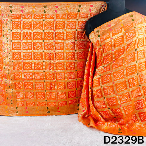 Zari Work Bandhani Print Dola Silk Dupatta - D2329