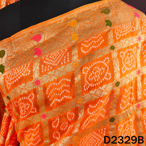 Zari Work Bandhani Print Dola Silk Dupatta - D2329