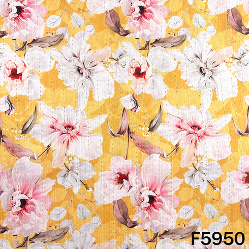 Digital Print Self Jacquard Cotton Fabric - F5950
