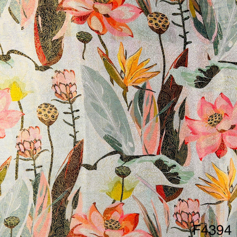 Positional Print Shimmer Tissue Fabric-F4394