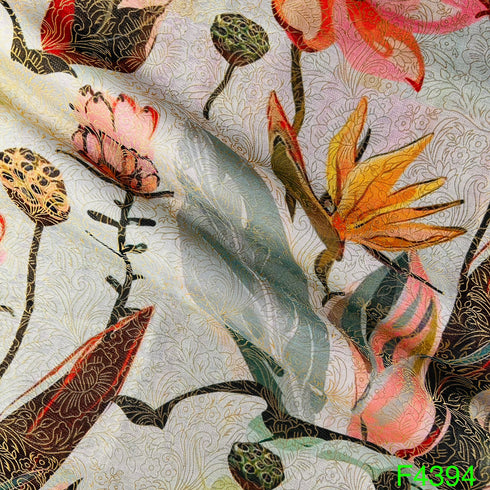 Positional Print Shimmer Tissue Fabric-F4394