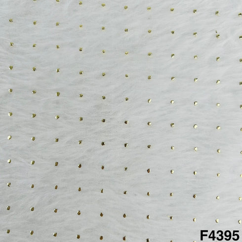 Dyeable Gold Pasted Mukaish Organza Fabric-F4395