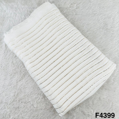 Dyeable Gold Pasted Mukaish Organza Fabric-F4399