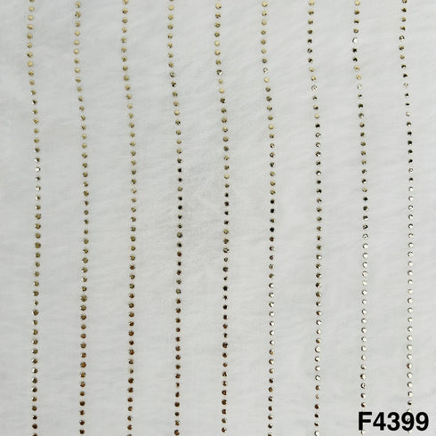 Dyeable Gold Pasted Mukaish Organza Fabric-F4399