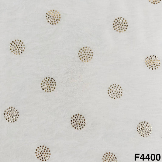 Dyeable Gold Pasted Mukaish Georgette Fabric-F4400