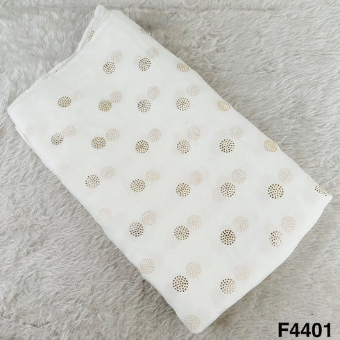 Dyeable Gold Pasted Mukaish Organza Fabric-F4401