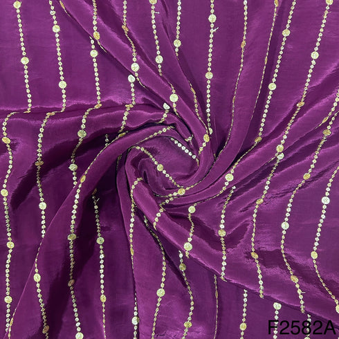 Zari sequins Crepe Fabric-F2582