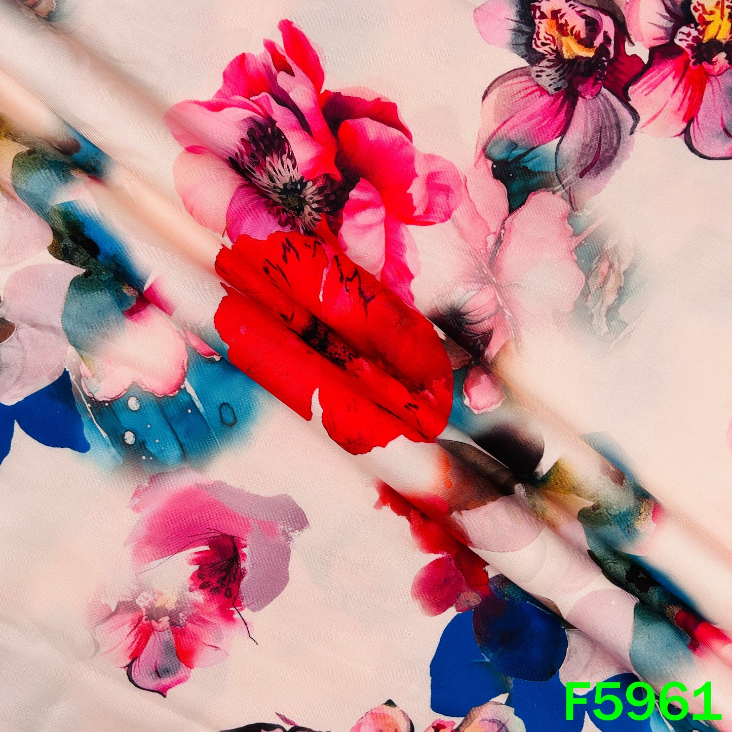 Floral Print Muslin Cotton Fabric - F5961