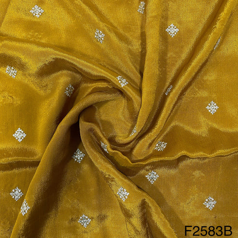Zari Sequins Chinon Chiffon Fabric-F2583