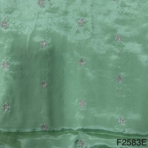Zari Sequins Chinon Chiffon Fabric-F2583