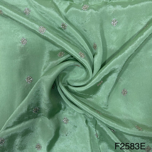 Zari Sequins Chinon Chiffon Fabric-F2583