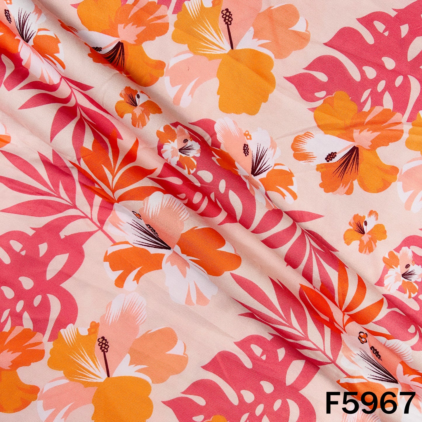 Floral Print Muslin Cotton Fabric - F5967