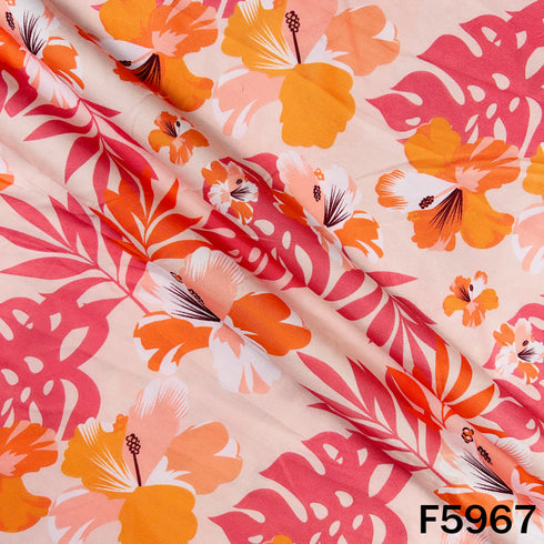Floral Print Muslin Cotton Fabric - F5967