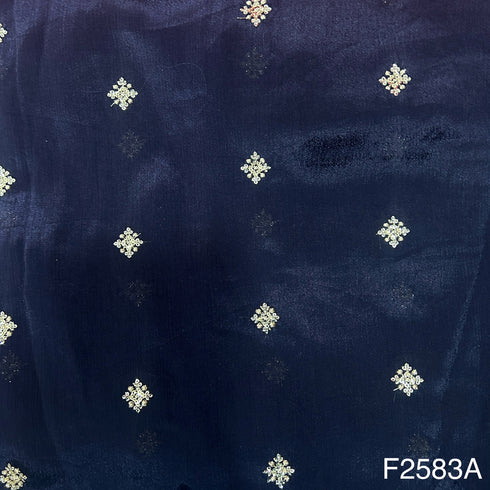 Zari Sequins Chinon Chiffon Fabric-F2583