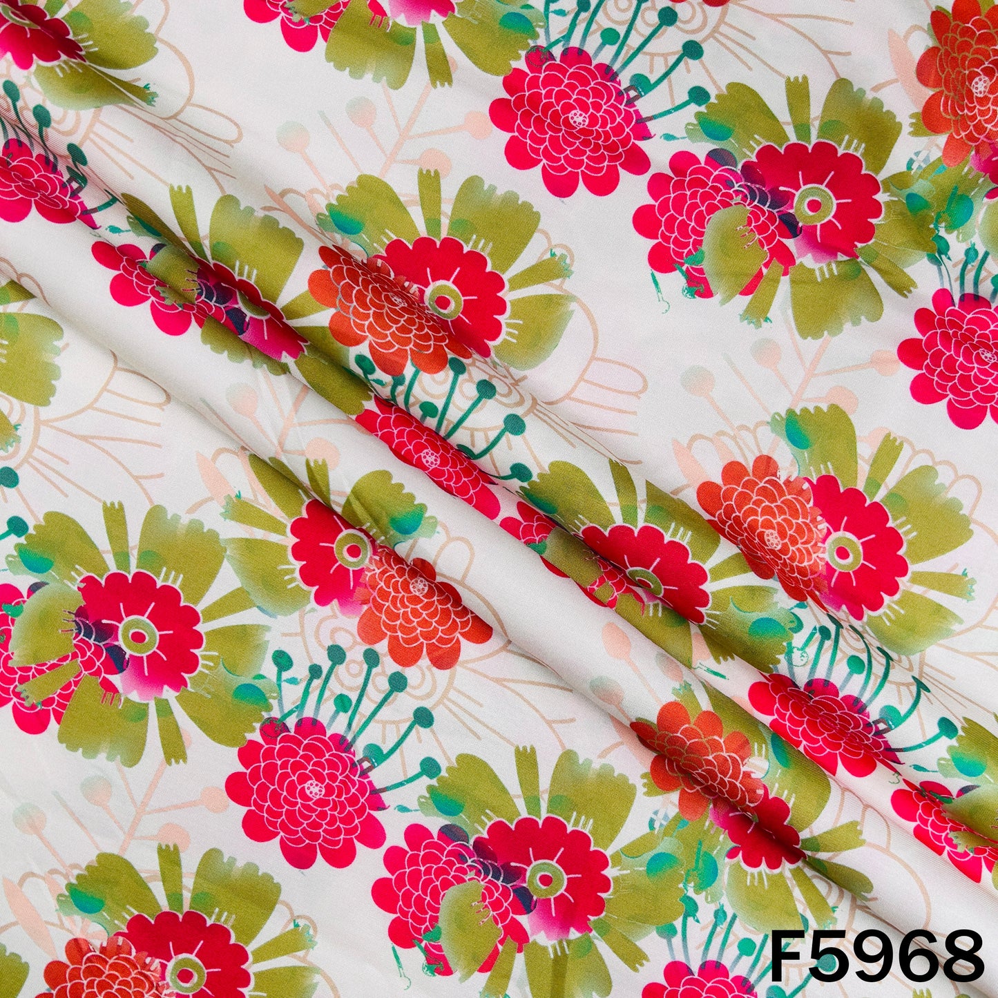 Floral Print Muslin Cotton Fabric - F5968