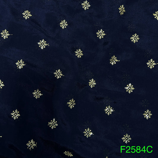 Zari Sequins Chinon Ciffon Fabric-F2584